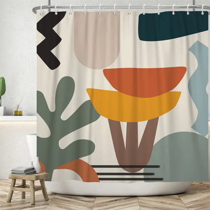 Nordic Abstract Art Boho Shower Curtain Waterproof Polyester Bath Curtains Tropical Leaves Palm Curtains For Bathroom Decor