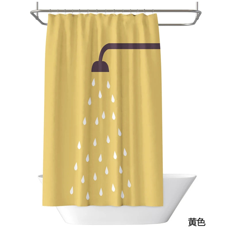 Nordic Modern Minimalist Polyester Waterproof Shower Curtain Cloth Partition Shower Curtain Bathroom Supplies To Send 12 Hooks