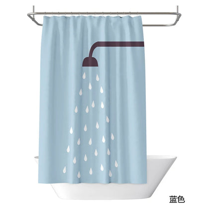 Nordic Modern Minimalist Polyester Waterproof Shower Curtain Cloth Partition Shower Curtain Bathroom Supplies To Send 12 Hooks