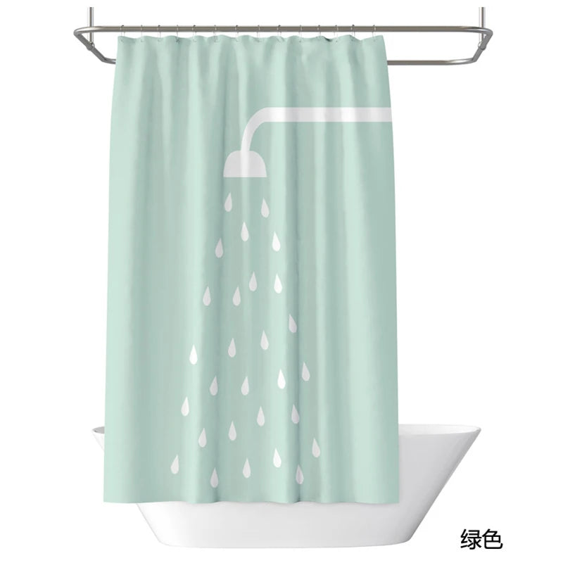 Nordic Modern Minimalist Polyester Waterproof Shower Curtain Cloth Partition Shower Curtain Bathroom Supplies To Send 12 Hooks