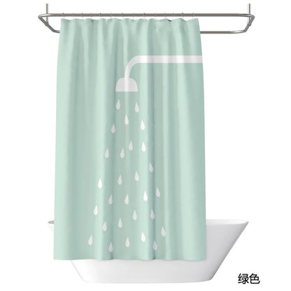 Nordic Modern Minimalist Polyester Waterproof Shower Curtain Cloth Partition Shower Curtain Bathroom Supplies To Send 12 Hooks