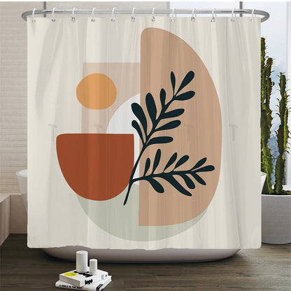 Nordic Wind Shower Curtain Rustic Geometric Morandi Color Shower Curtains Abstract Print Fabric Bathroom Bath Curtain With Hooks