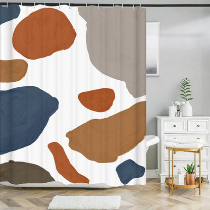 Nordic Wind Shower Curtain Rustic Geometric Morandi Color Shower Curtains Abstract Print Fabric Bathroom Bath Curtain With Hooks