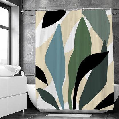 Nordic Wind Shower Curtain Rustic Geometric Morandi Color Shower Curtains Abstract Print Fabric Bathroom Bath Curtain With Hooks