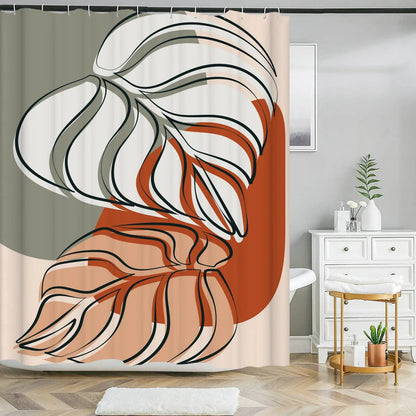 Nordic Wind Shower Curtain Rustic Geometric Morandi Color Shower Curtains Abstract Print Fabric Bathroom Bath Curtain With Hooks