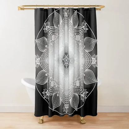 Ombre White and Black Minimal Shower Curtain Polyester Waterproof Modern Bathroom Curtains Machine Wash Bath Curtains with Hooks