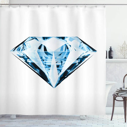 Pearls Shower Curtain,Diamonds Stones and Pearls Hanging Necklace Bridal Wedding Theme Waterproof Fabric Bathroom Curtains,Hooks