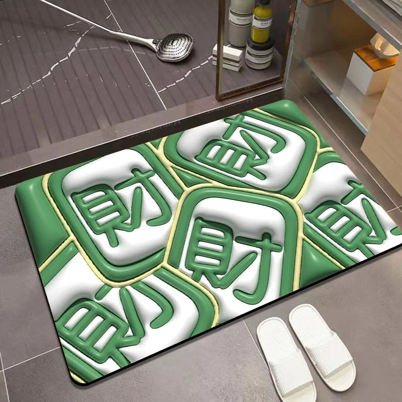 3D Cartoon Dilate Floret Diatom Carpet Toilet Door Entrance Bathroom Absorbent Anti-slip Soft Diatom Mud Floor Mat