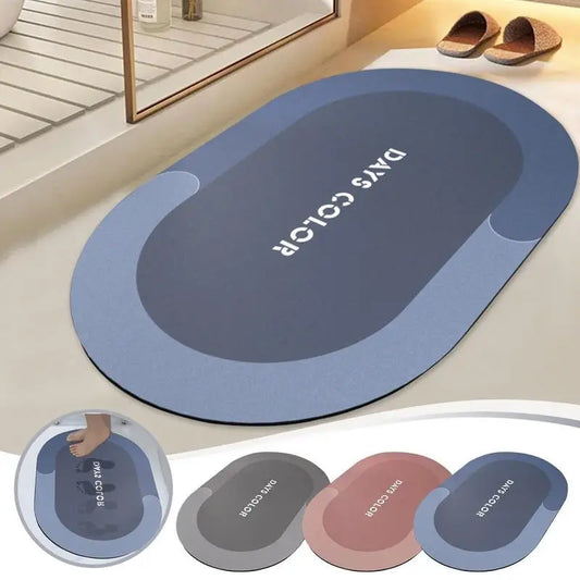 Stone Bath Mat Portable Shower Smooth Mat Quick Drying Absorbent Effortless Cleaning Non Slip Diatom Mud Bath Home Accessories