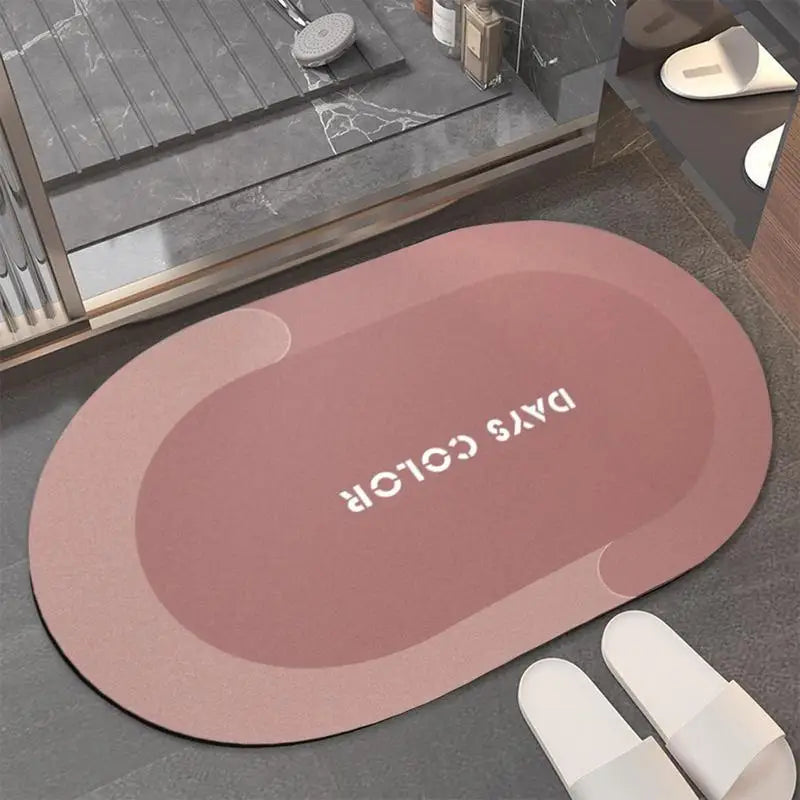 Stone Bath Mat Portable Shower Smooth Mat Quick Drying Absorbent Effortless Cleaning Non Slip Diatom Mud Bath Home Accessories