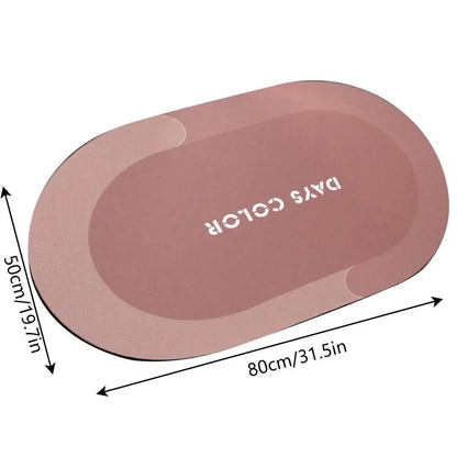 Stone Bath Mat Portable Shower Smooth Mat Quick Drying Absorbent Effortless Cleaning Non Slip Diatom Mud Bath Home Accessories