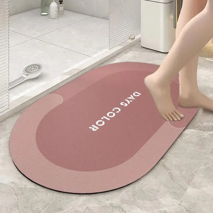 Stone Bath Mat Portable Shower Smooth Mat Quick Drying Absorbent Effortless Cleaning Non Slip Diatom Mud Bath Home Accessories