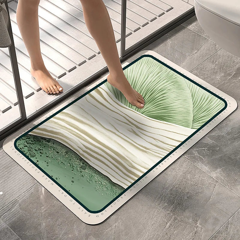 Super Absorbent Bath Mat Quick-Drying Mat Diatom Mud Shower Non-slip Bath Mat Kitchen Entrance Bathroom Modern Rug Home Decor