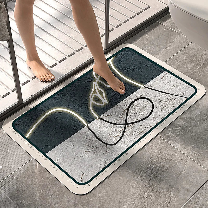 Super Absorbent Bath Mat Quick-Drying Mat Diatom Mud Shower Non-slip Bath Mat Kitchen Entrance Bathroom Modern Rug Home Decor