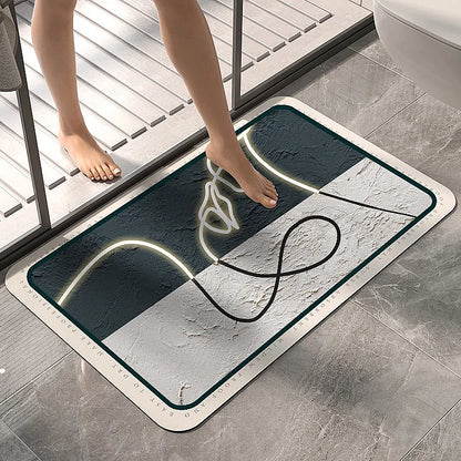 Super Absorbent Bath Mat Quick-Drying Mat Diatom Mud Shower Non-slip Bath Mat Kitchen Entrance Bathroom Modern Rug Home Decor