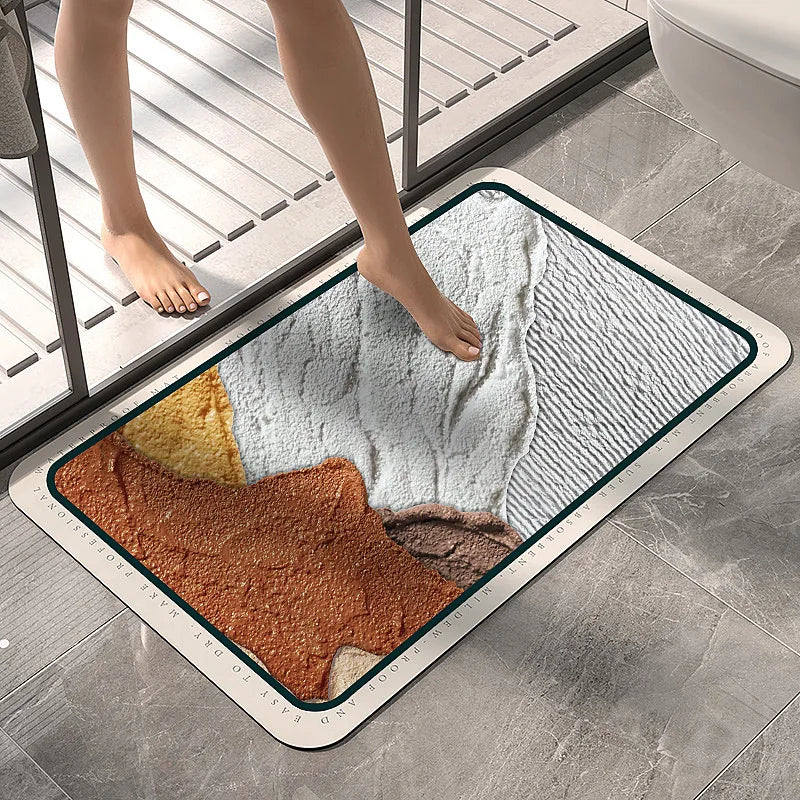 Super Absorbent Bath Mat Quick-Drying Mat Diatom Mud Shower Non-slip Bath Mat Kitchen Entrance Bathroom Modern Rug Home Decor
