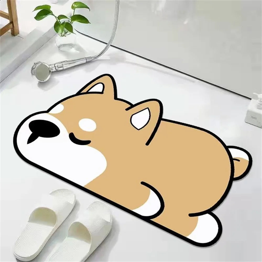Super Absorbent Cartoon Bath Mat Anti-skid Bath Rug Instant Drying Floor Carpet Home Shower Proof Anti-Slip Bathroom Foot Mat