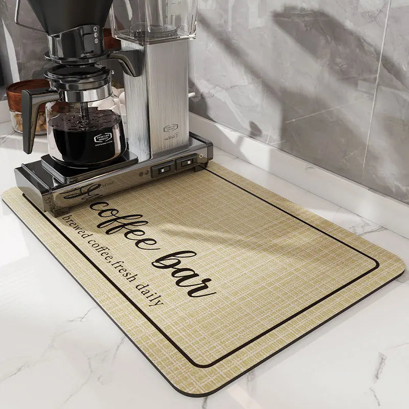 Super Absorbent Coffee Mat Draining Coffee Dish Drying Mat Quick Dry Bathroom Tableware Hide Stain Rubber Backed Absorbent Mat