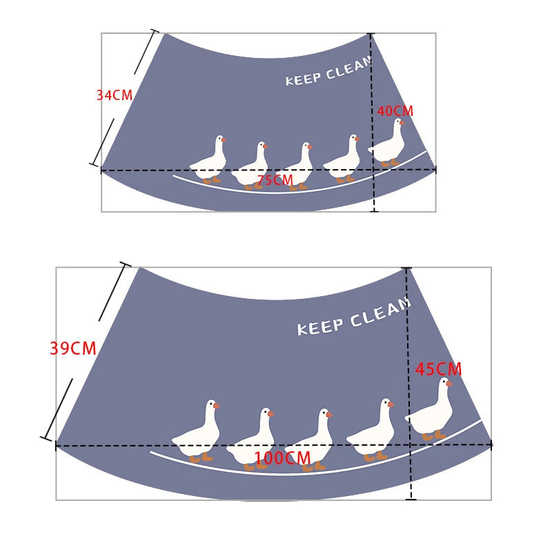 Super Absorbent Curved Bathroom Quick Drying Floor Mat Easy To Clean Door Mat Non-slip Entrance Bath Bedroom Carpet