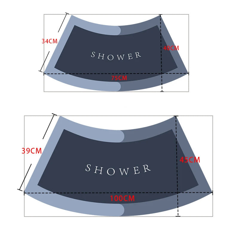 Super Absorbent Curved Bathroom Quick Drying Floor Mat Easy To Clean Door Mat Non-slip Entrance Bath Bedroom Carpet
