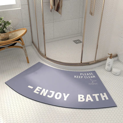 Super Absorbent Curved Bathroom Quick Drying Floor Mat Easy To Clean Door Mat Non-slip Entrance Bath Bedroom Carpet