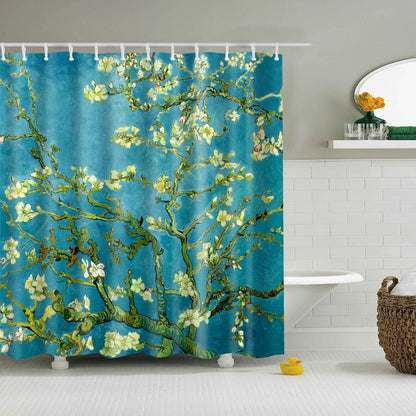 Tropical Green Plant Leaf Palm Cactus Shower Curtains Bathroom Curtain Frabic Waterproof Polyester Bathroom Curtain with Hooks