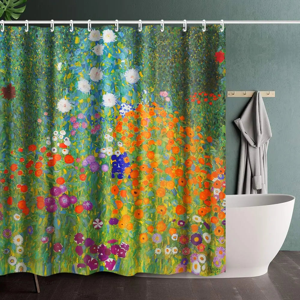 Vintage Shower Curtain,Historical French Revolution Sketch with Napoleon and Woman In Garden Artwork,Bathroom Curtain with Hooks