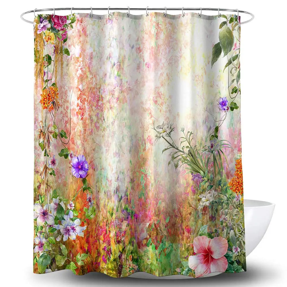 Vintage Shower Curtain,Historical French Revolution Sketch with Napoleon and Woman In Garden Artwork,Bathroom Curtain with Hooks