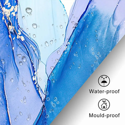 Violet Cyan Liquid Marble Bathroom Shower Curtains Gold Lines Turquoise Printed Waterproof Polyester Bathtub Curtains With Hooks