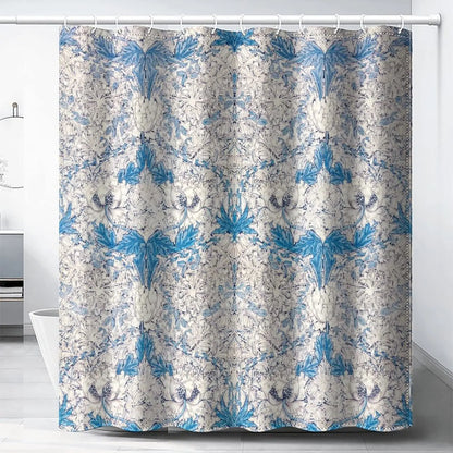 William Morris Shower Curtains Green Shower Curtain for Bathroom Waterproof Fabric Decorative Bathroom Curtains with 12 Hooks
