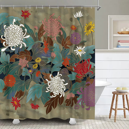 William Morris Shower Curtains Green Shower Curtain for Bathroom Waterproof Fabric Decorative Bathroom Curtains with 12 Hooks