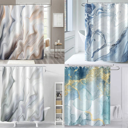Delicate Gradient Shower Curtain Modern Minimalist Blue Green BAthroom Curtain Art Bathroom Waterproof Decoration With Hooks