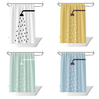 Nordic Modern Minimalist Polyester Waterproof Shower Curtain Cloth Partition Shower Curtain Bathroom Supplies To Send 12 Hooks