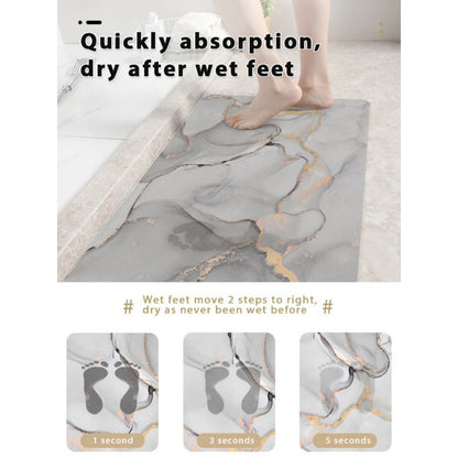Luxury Diatom Mud Bath Mat Super Absorbent Bathroom Carpet Waterproof Toilet Foot Mats Non-slip Shower Rug Pad Entrance Doormat