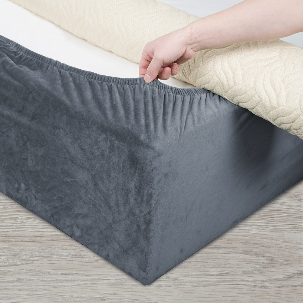 Velvet bed frame cover, bed bottom cover, an alternative to traditional bed skirts, with full elastic band coverage under the bed, easy to install.