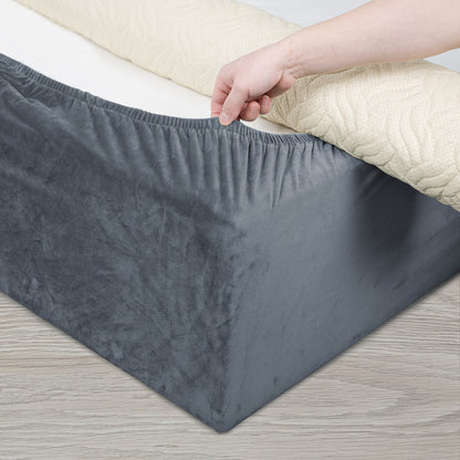 Velvet bed frame cover, bed bottom cover, an alternative to traditional bed skirts, with full elastic band coverage under the bed, easy to install.