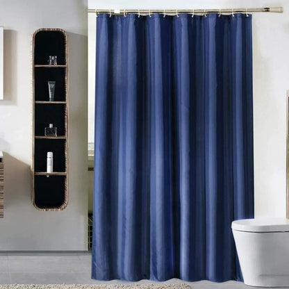 Heavy Duty Solid Shower Curtain Fabric Waterproof Bathroom Curtain Long Stall Size 230CM Black White Grey Brown Blue Color