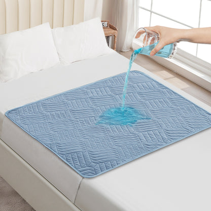 Washable incontinence pads with wings, waterproof mattress protector, reusable absorbent sheet for incontinence and bedwetting, non-slip underside