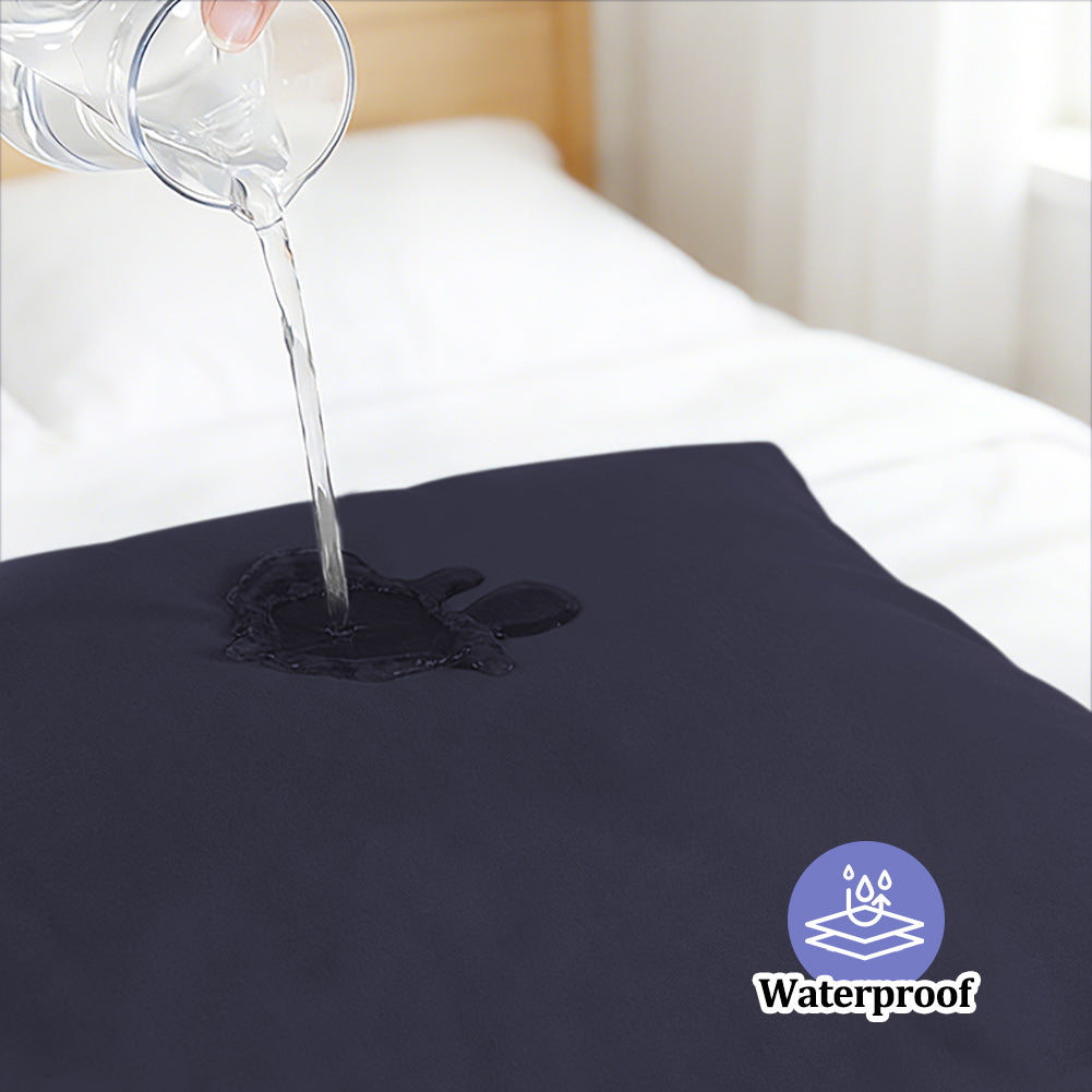 Waterproof pillowcases with zipper, 2-pack, waterproof pillowcases, super soft, breathable, noiseless