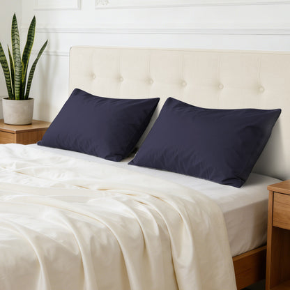 Waterproof pillowcases with zipper, 2-pack, waterproof pillowcases, super soft, breathable, noiseless