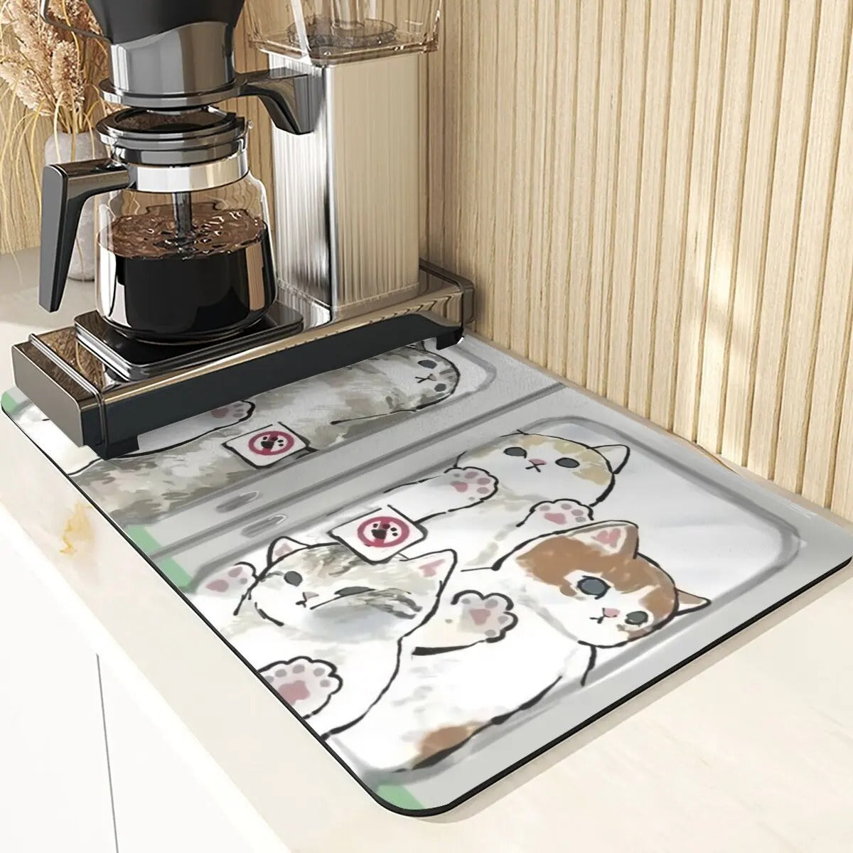 Cartoon Animal Style Mouse Pad Placemat Silicones Dish Mats Coaster Cute Cat Pattern Absorbent Drying Mat For Kitchen Coasters