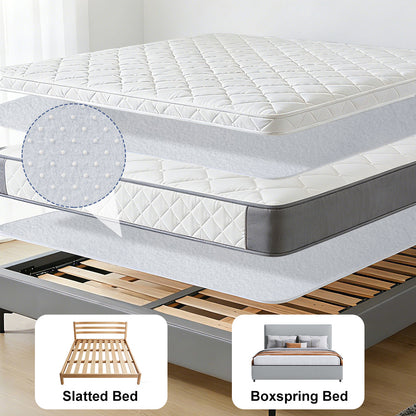 Anti-slip mattress protector, suitable for box spring beds and slatted frames, breathable felt mattress protector with corner straps to secure the mattress