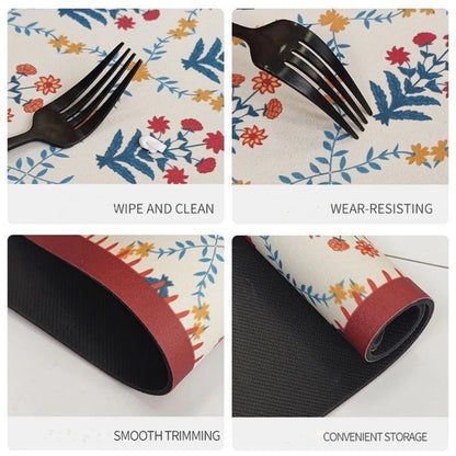 Kitchen Drain Pad Absorbent Dish Drying Mat Countertop Protector Placemat Tableware Dinnerware Mat Draining Cup Bottle Placemat