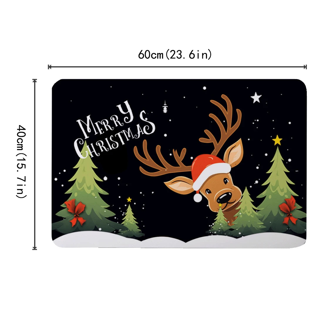 60x40cm Christmas Series Anti Slip Diatomaceous Mud Bathroom Mat Anti Slip High Water Absorbent Carpet Christmas Holiday Gifts