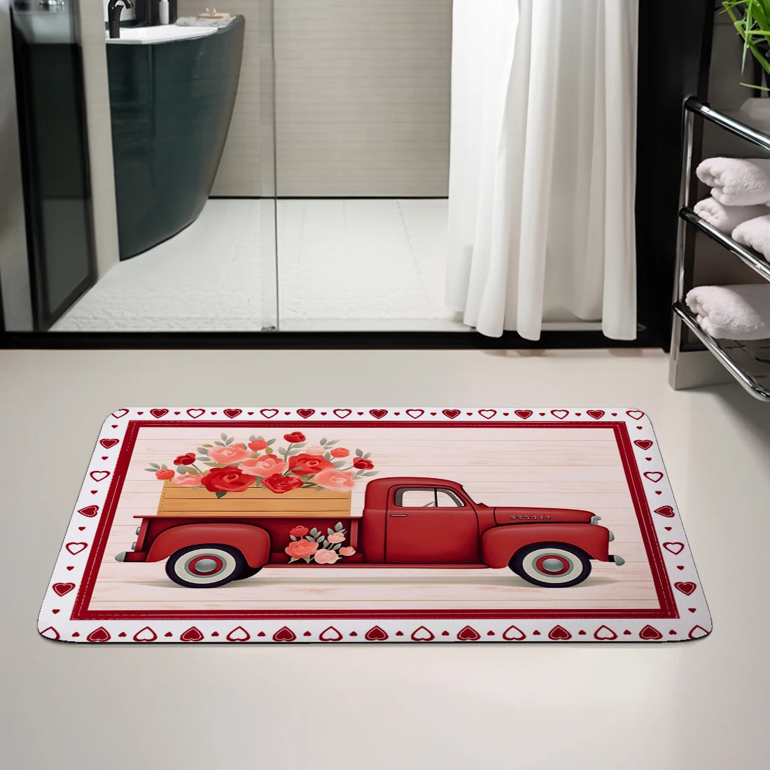 60x40cm Christmas Series Anti Slip Diatomaceous Mud Bathroom Mat Anti Slip High Water Absorbent Carpet Christmas Holiday Gifts