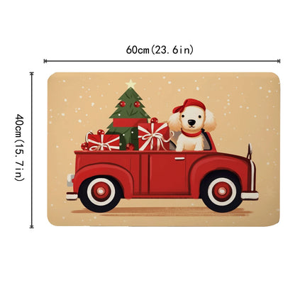 60x40cm Christmas Series Anti Slip Diatomaceous Mud Bathroom Mat Anti Slip High Water Absorbent Carpet Christmas Holiday Gifts