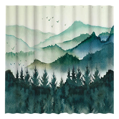 Misty Forest Woodland Shower Curtains Nature Shower Curtain Fall Shower Curtain Waterproof Polyester Fabric Home Decor with Hook